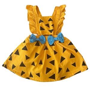 Pebbles The Flinstones Baby Girl 18 Months Orange Blue Halloween Costume